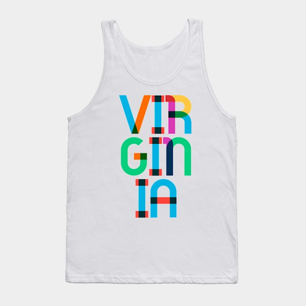 Virginia Mid Century, Pop Art Mondrian Tank Top by Hashtagified